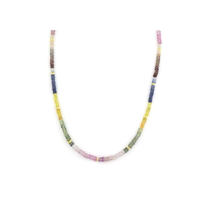 3mm Soft Pastel Sapphire Rondelle Necklace