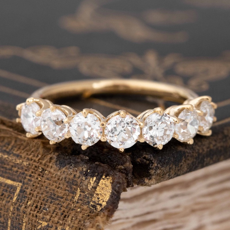 1.70ctw Old European Cut Diamond Half-Hoop Band