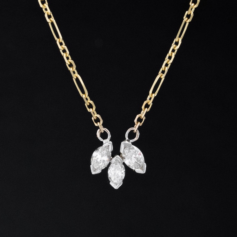 .38ctw Marquise Cut Diamond Trilogy Pendant